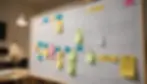 Close-up view of a well-organized project risk management board