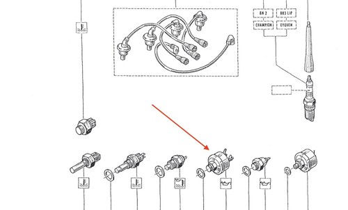 Thumbnail: Renault 5 Turbo 1 / Turbo 2 Oil Pressure Sensor 0,6 Bar