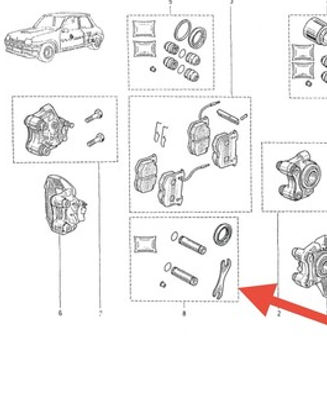Thumbnail: Renault 5 Turbo 1 / Turbo 2 Brake Caliper Wrench Shape Bendix Bracket