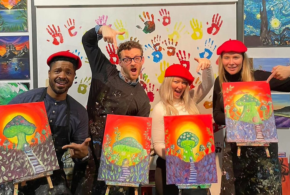 group at art party in shoreditch