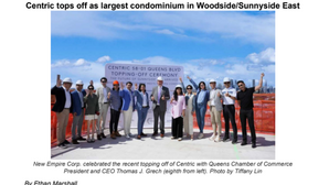 Centric tops off as largest condominium in Woodside/Sunnyside East