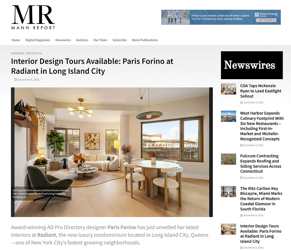 Interior Design Tours Available: Paris Forino at Radiant in Long Island City