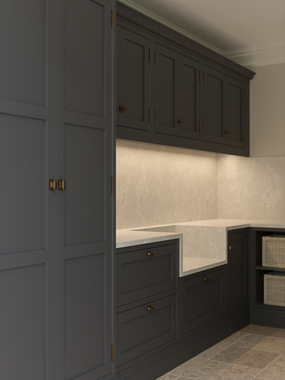 Beaded shaker utility room with bronze tap and corian worktop.png