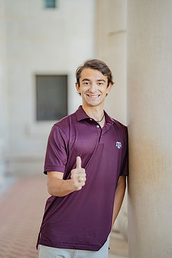 Texas A&M graduate at the Administration Building in College Station