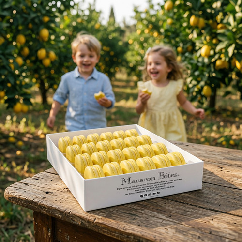 Lemon French Macarons Macaron Bites® - 24 Count | French Macarons Inc
