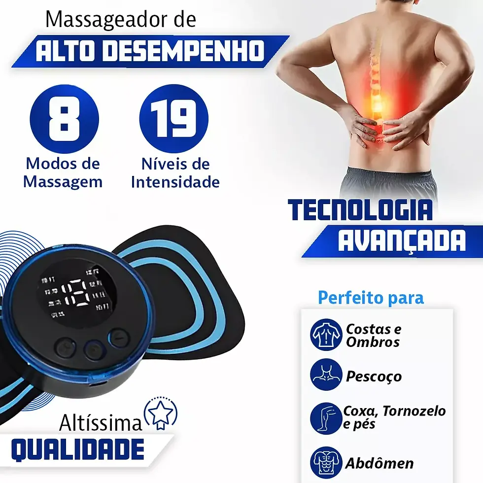Miniatura: Mini Massageador Pulso Elétrico Portátil Recarregável