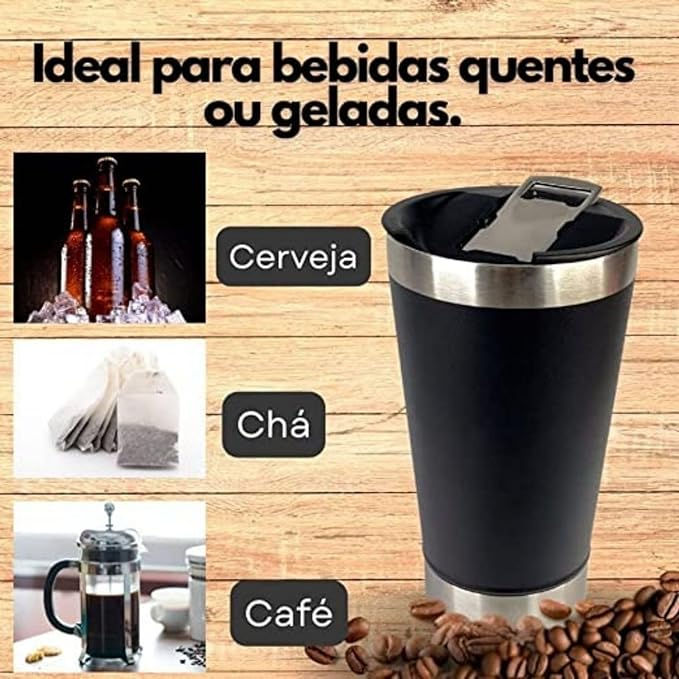 Miniatura: Copo Termico Aço Inoxidavel com Abridor e Tampa 473ML Stanley