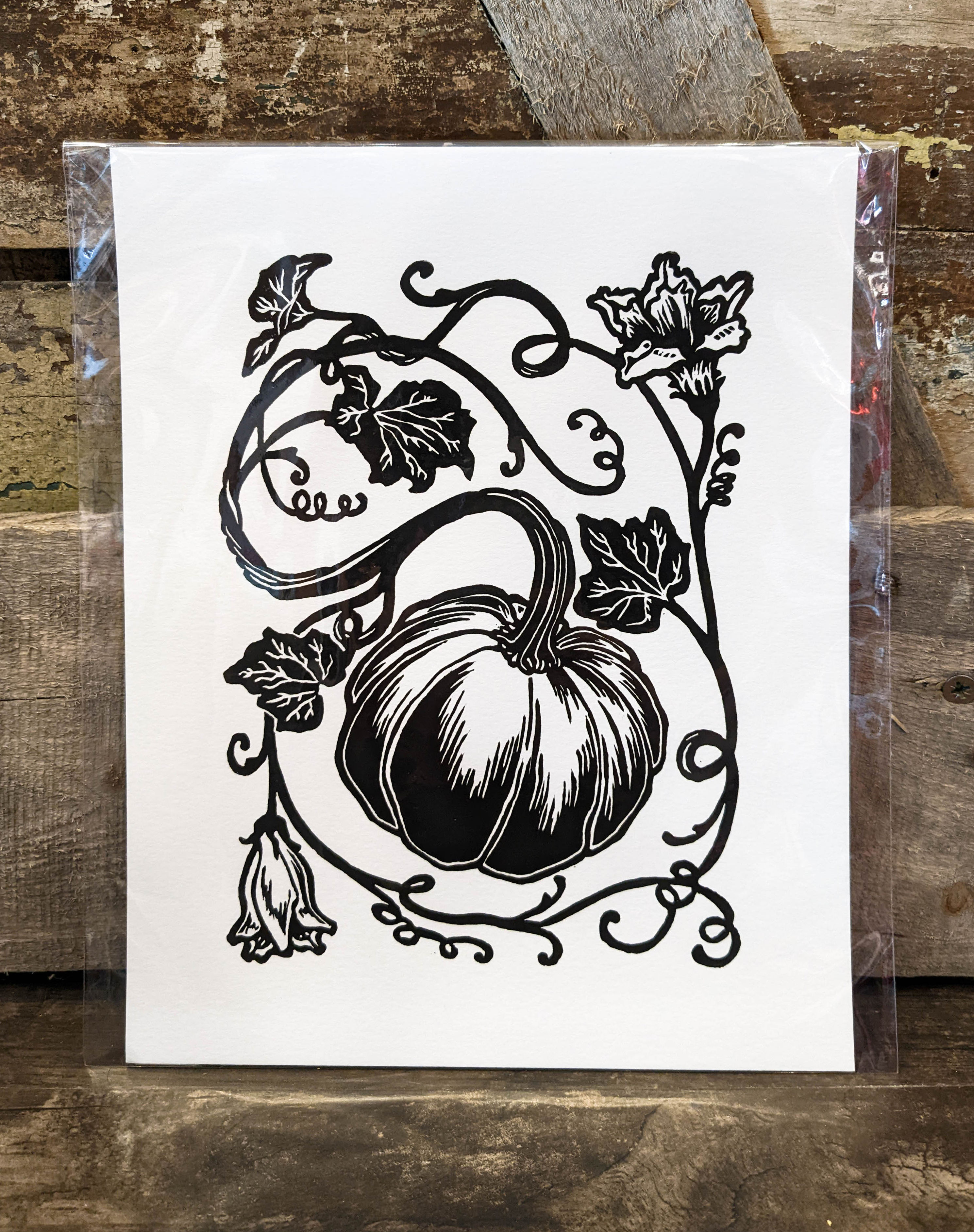 Impresión de calabazas de otoño