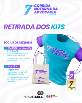 Prepare-se para retirar seu kit da 7ª Corrida Noturna da Advocacia
