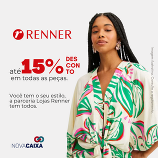 Lojas Renner - Desconto especial de 15% OFF