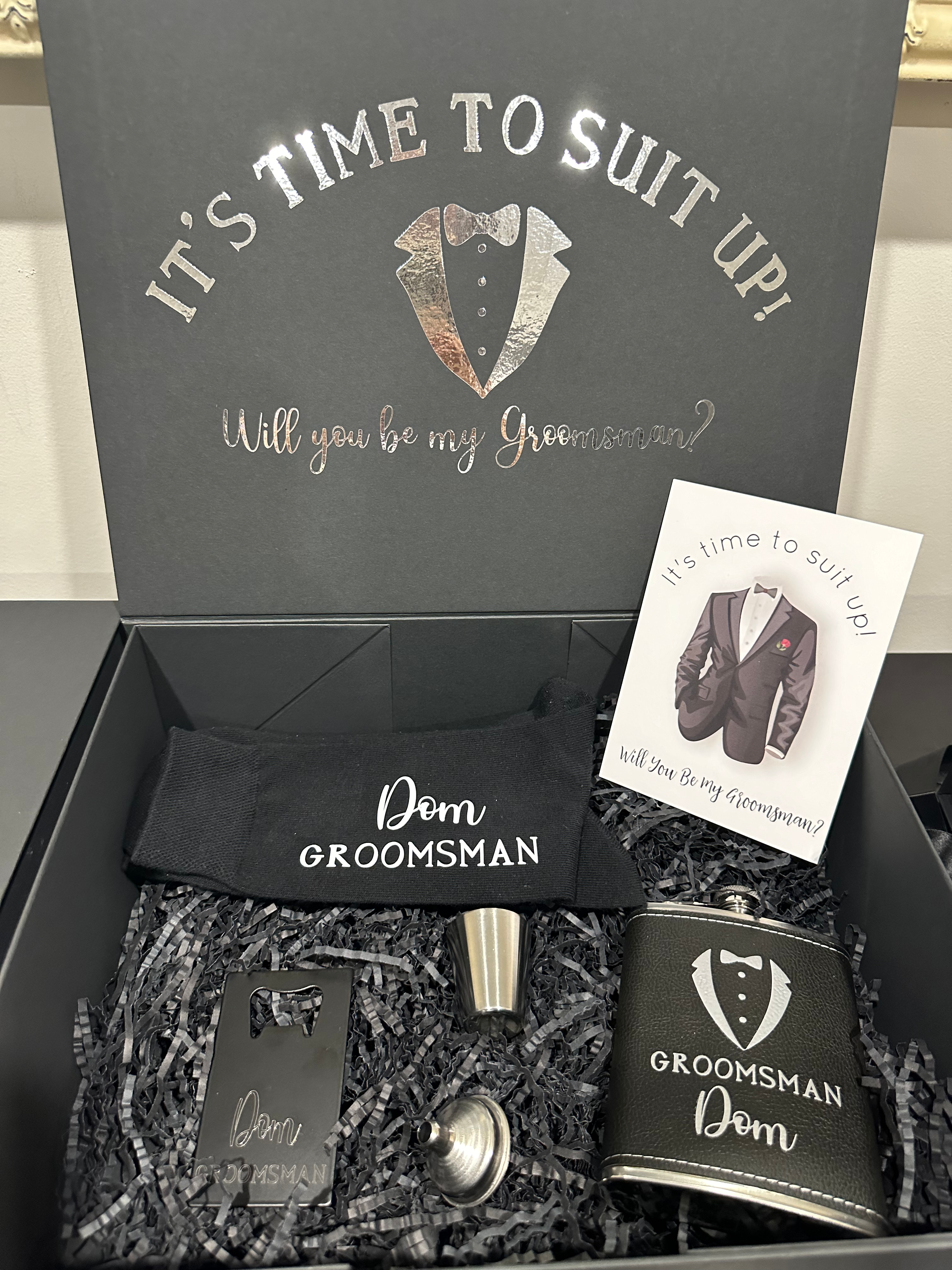 Groomsmen Proposal Black Gift Box