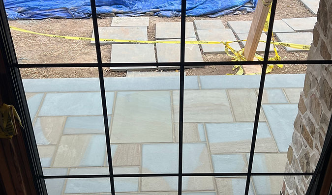 Blue stone installation.