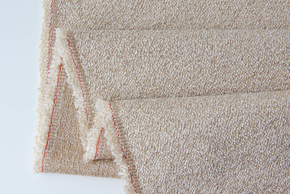 Thumbnail: cream beige boucle olefin upholstery fabric for outdoor patio furniture