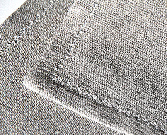 Miniature : Natural linen gray color pillowcase