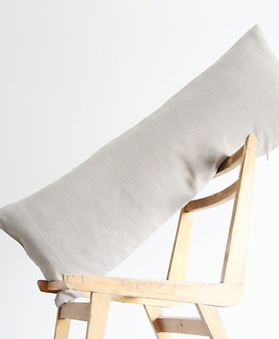 Coussin long en lin naturel gris non teint