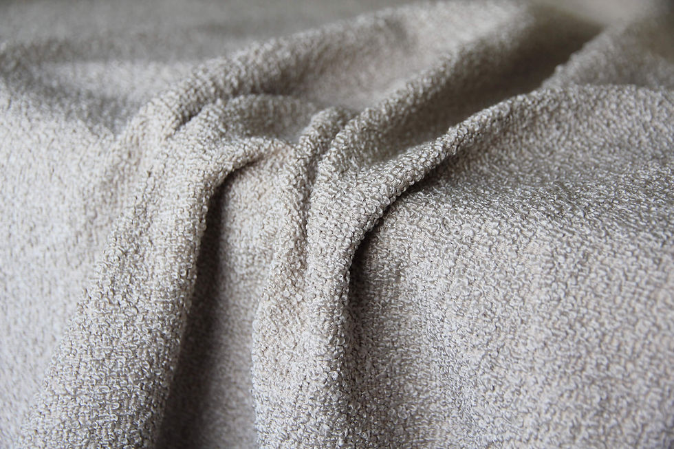 Beige boucle upholstery discount fabric remnant for home decor
