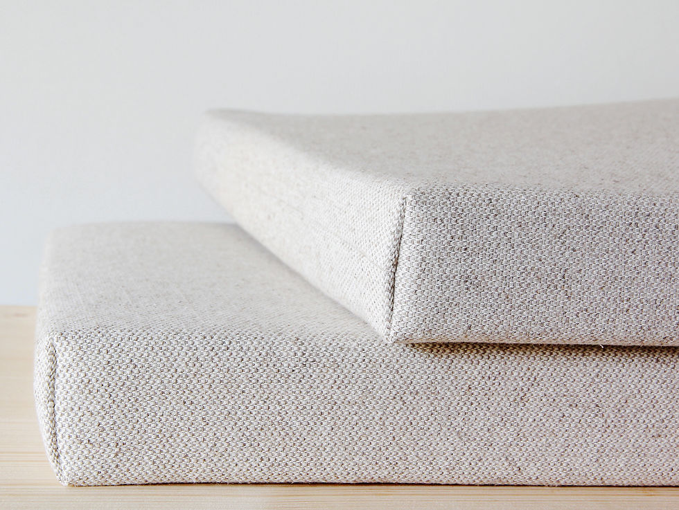 Miniature : Oatmeal cotton hemp blend custom bench cushion pad indoor online