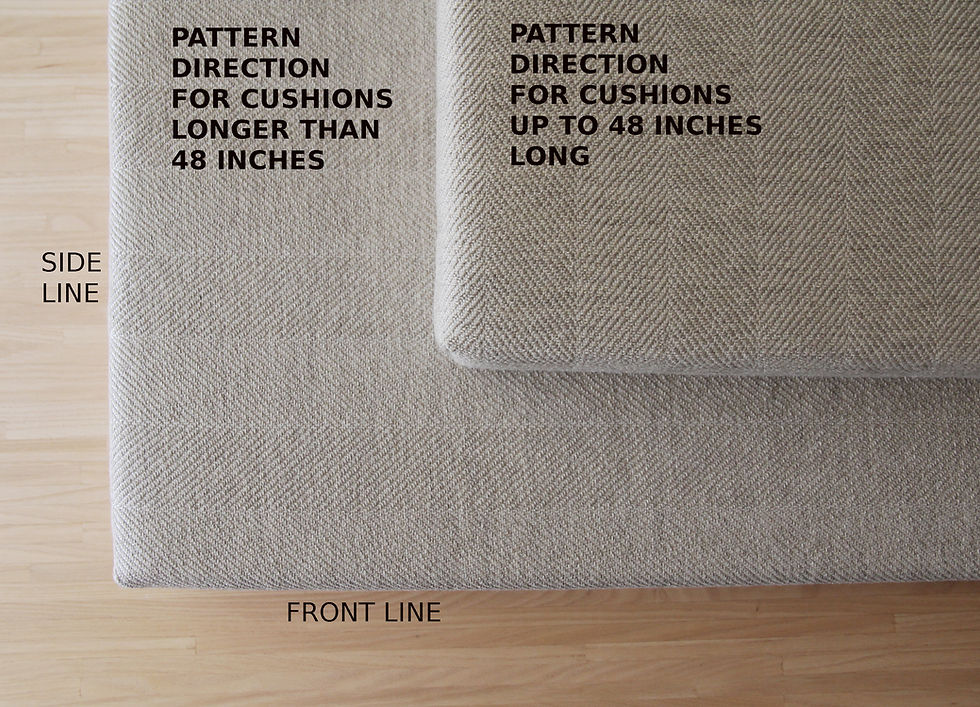 Thumbnail: Custom bench cushions in wool blend cover