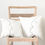 Miniature : Modern white linen illows with one line drawing black