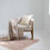 Miniature : White and beige merino wool blanket combination with ivory wool pillow