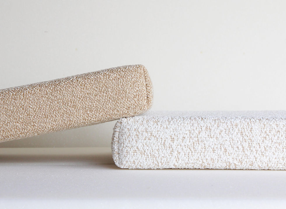 Thumbnail: white beige boucle cushions for bench