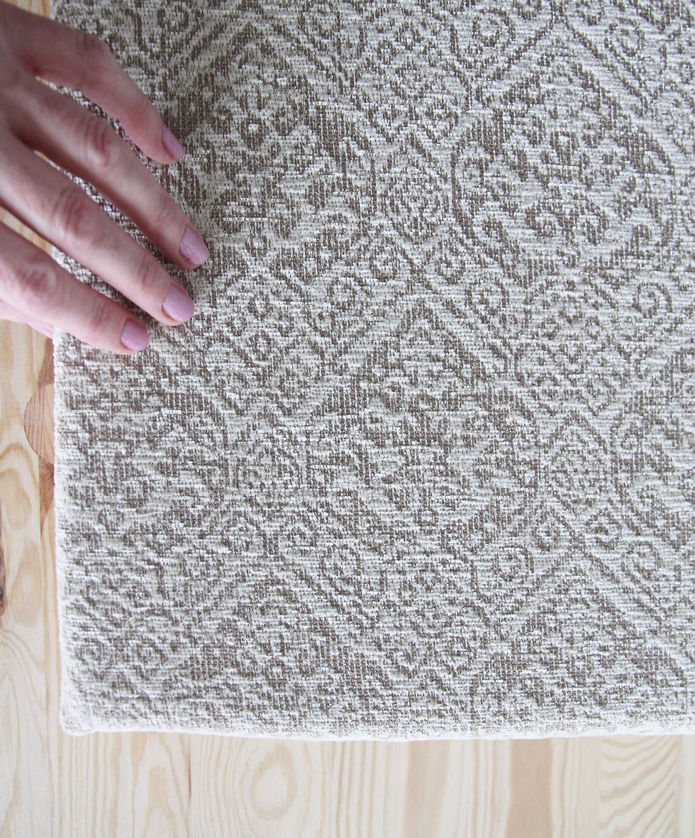 Cream Beige Damask Custom Bench Cushion for Indoor use