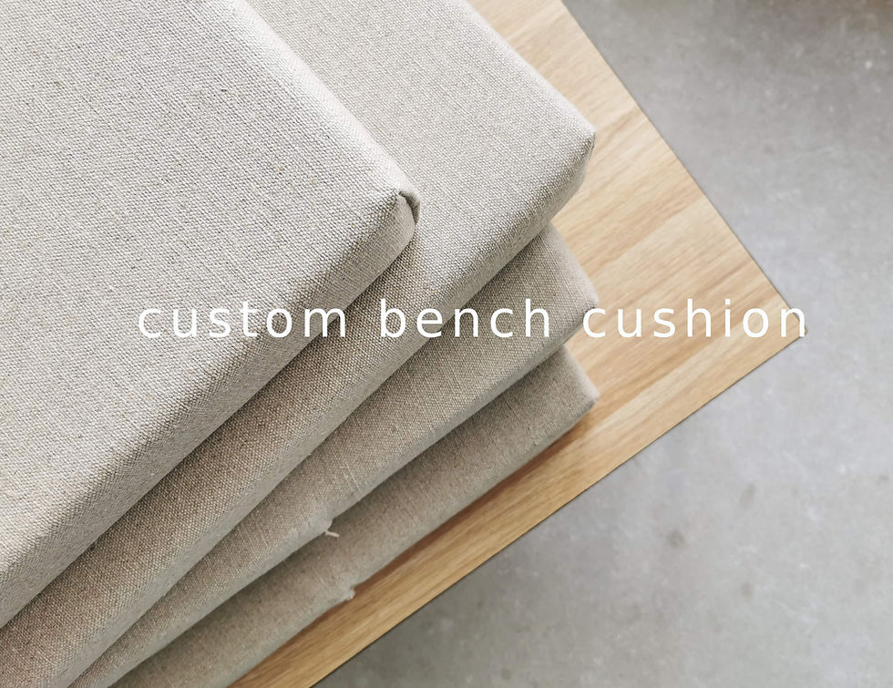 custom size linen bench cushion
