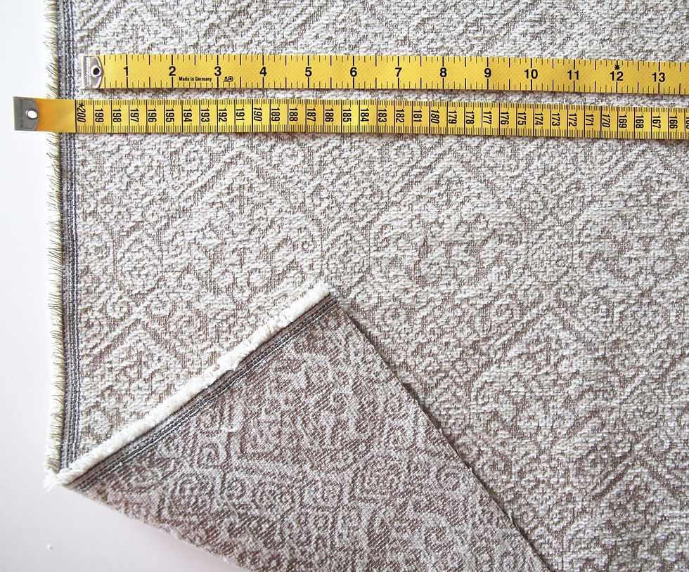 Neutral cream white Beige textured damask chenille fabric for upholstery and home décor