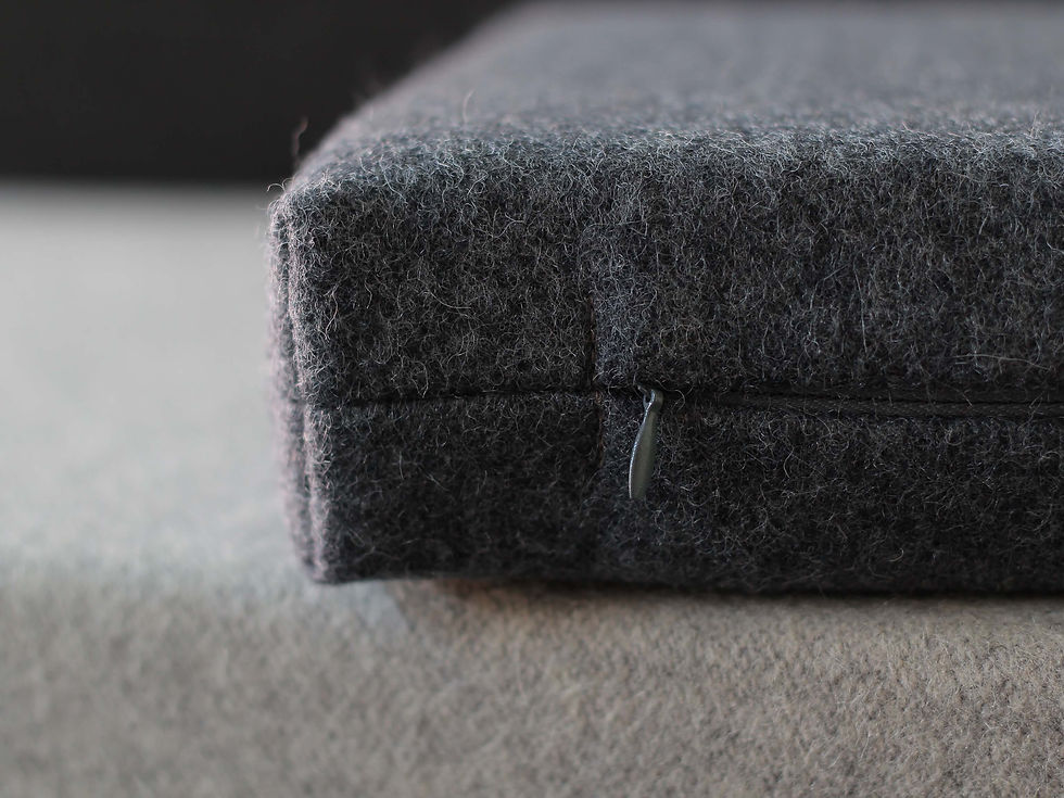 Miniature : custom wool seat cushion with zipper