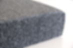 Dark gray custom bench cushion