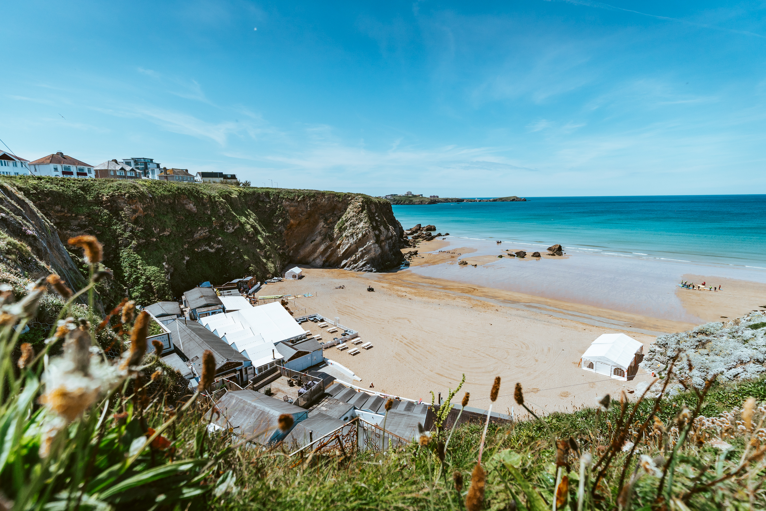 Lusty Glaze beach wedding Newquay Cornwall.