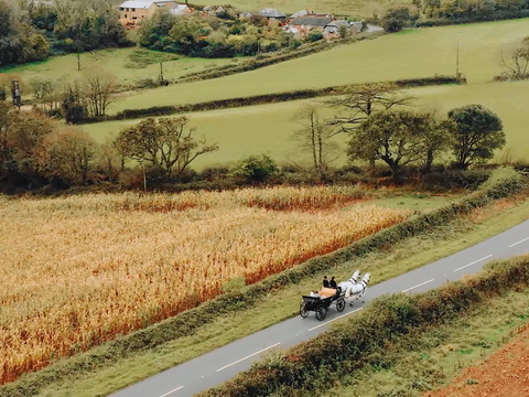 Horse + Carriage Elegance on the South Coast of Cornwall - Polhawn Fort Wedding Video 