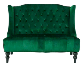 Emerald Green Velvet Settee