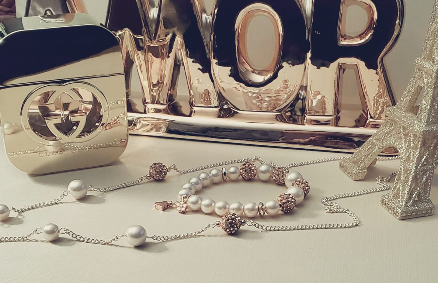 Necklace-bracelet rose gold