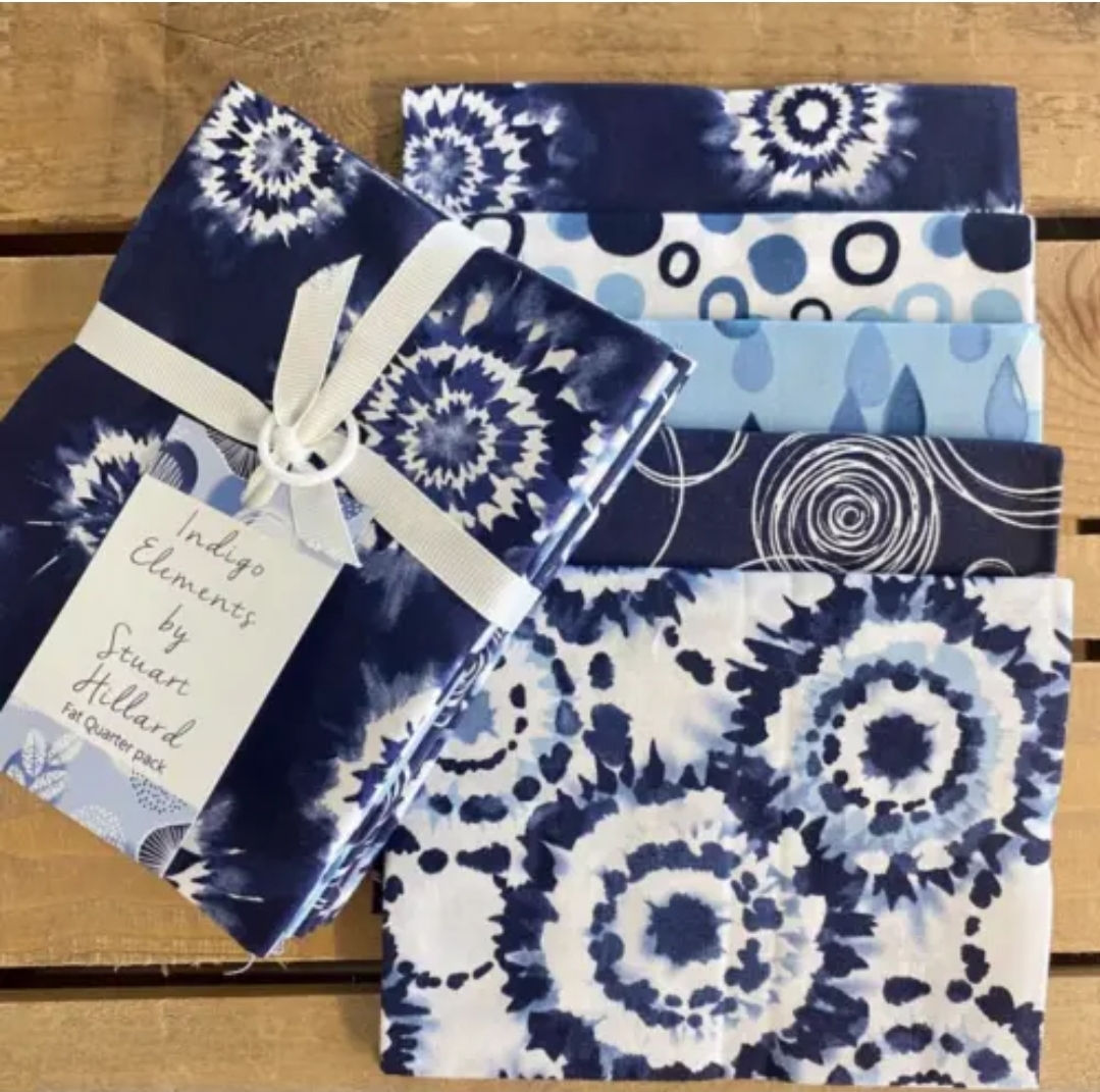 Indigo Elements B by Stuart Hillard 5 Fat Quarters