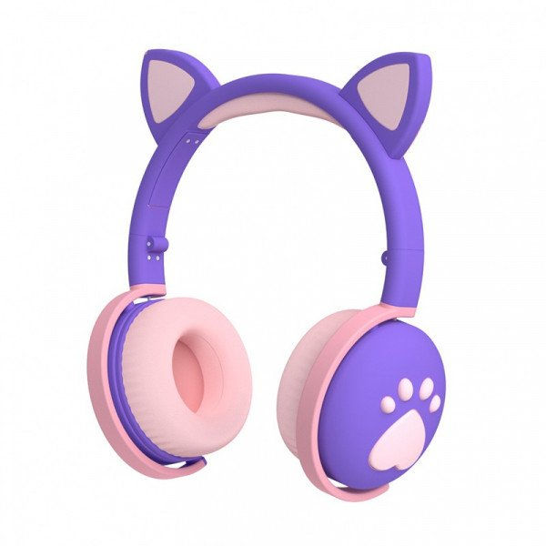 Thumbnail: Cat Ear and Paw LED Bluetooth Headphone Headset with Built in Mic, Luminous Ligh