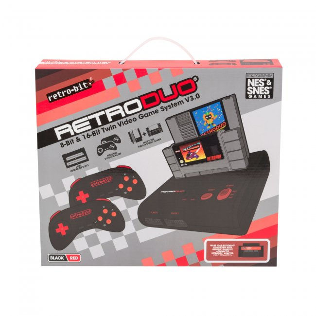 Thumbnail: 1RetroDuo SNES & NES Dual 2in1 System Red-Black