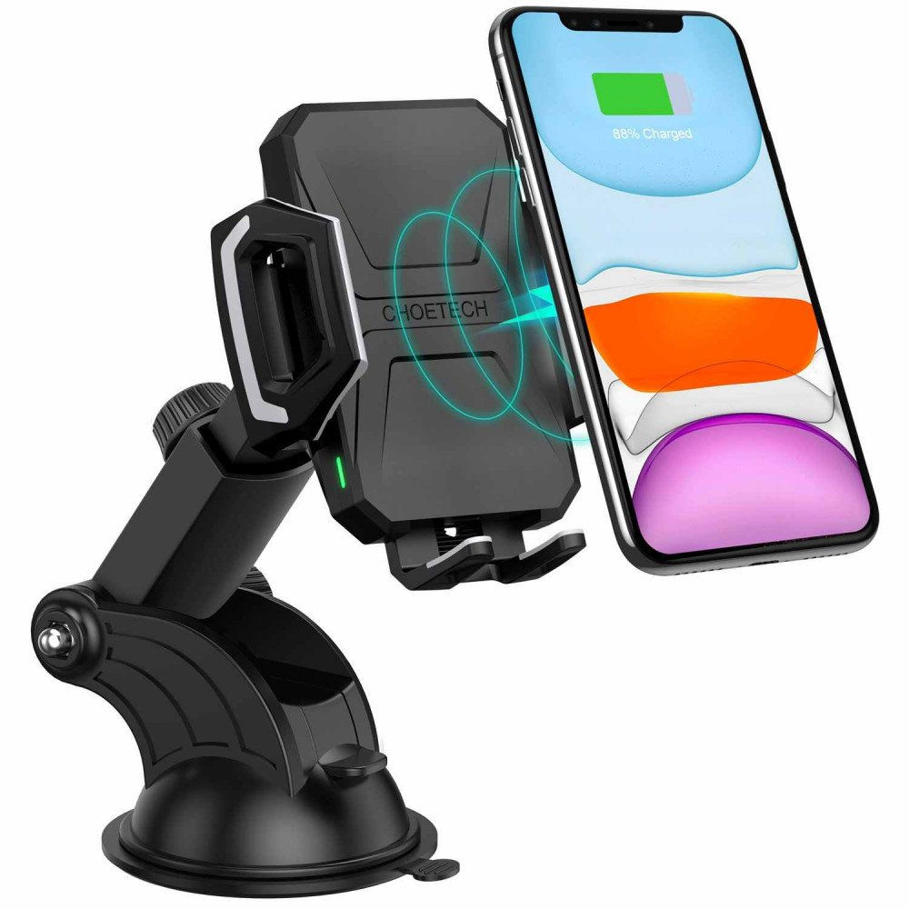 10W Fast Wireless Charger Windshield and Dashboard Car Mount
