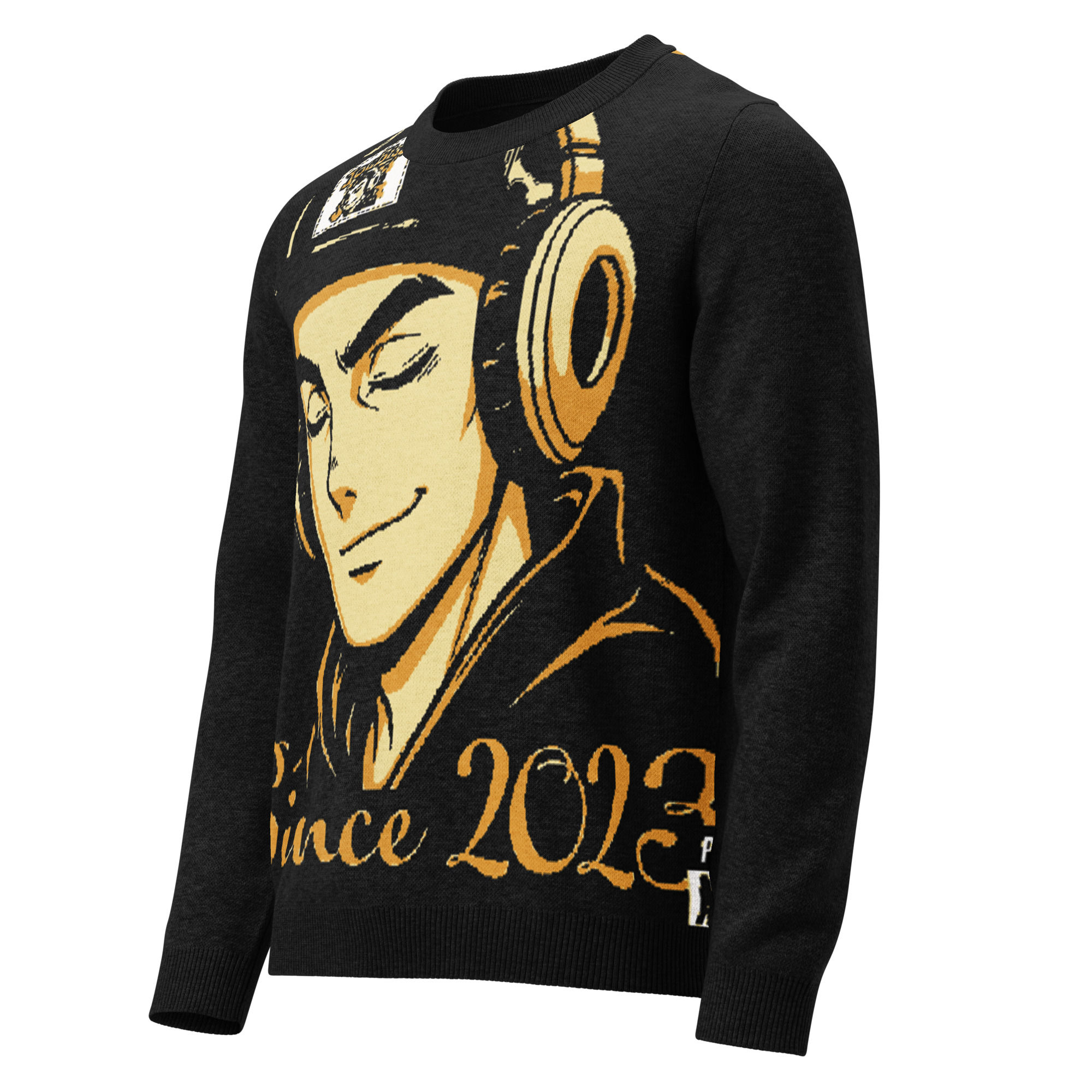 Knitted crew neck sweater