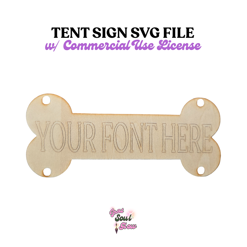 Dog Bone Dropdown Tent Sign SVG Template | For Commercial Use | DIY La