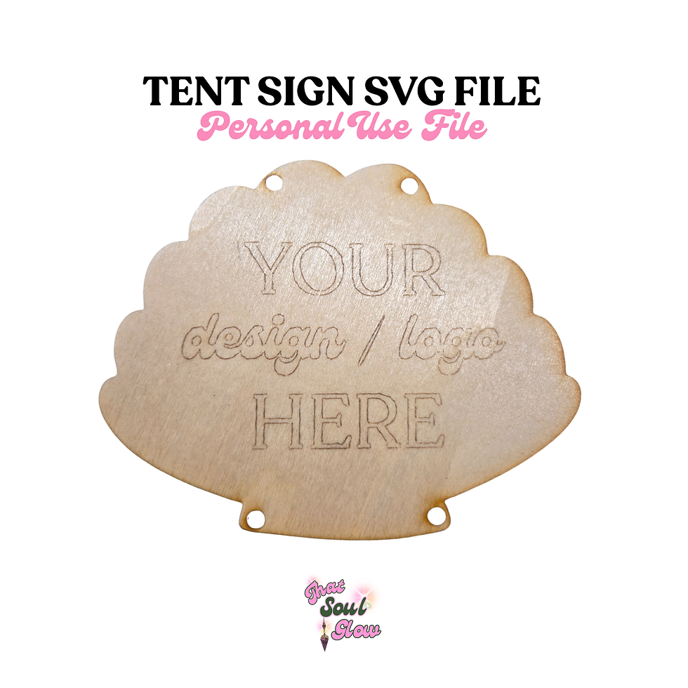 Clam Logo Tent Sign SVG Template | For Personal Use | DIY