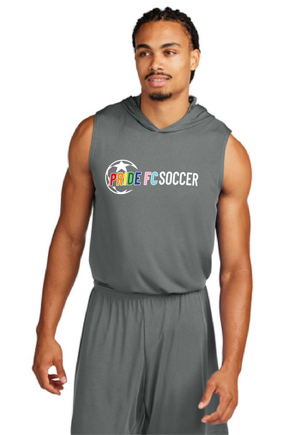 Thumbnail: Pride FC Poly Blend Sleeveless Hooded Shirt