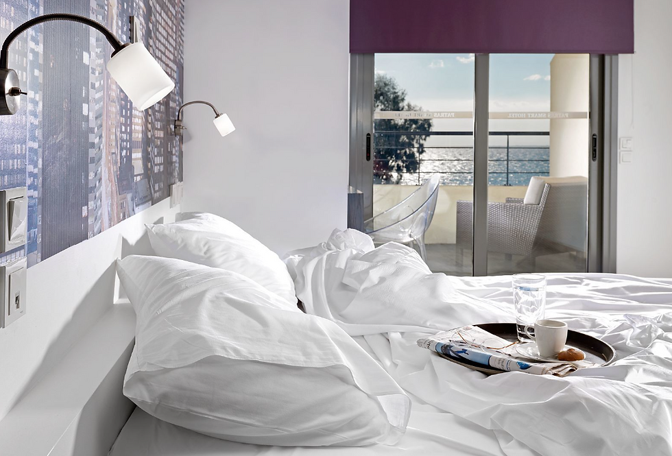 Airotel Patras hotel s double room with sea view.