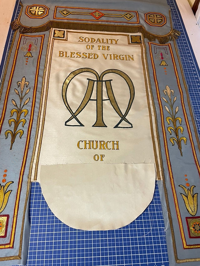 completed back side of banner