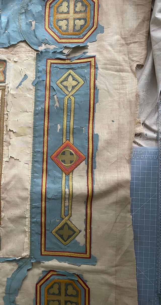 top portion of banner before restoration