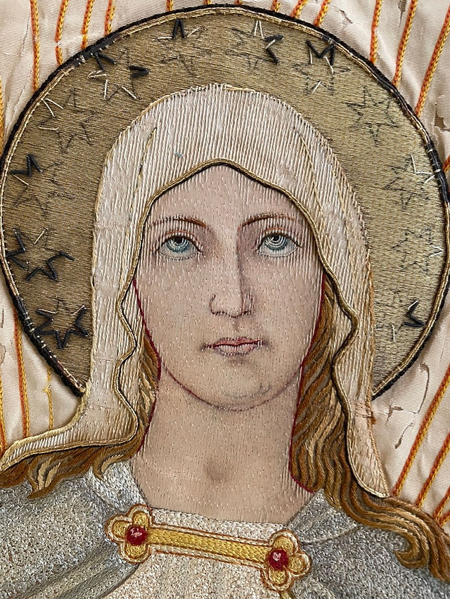 facial close up of Our Lady of Grace