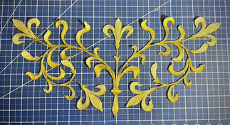 intricate lily embroidery design