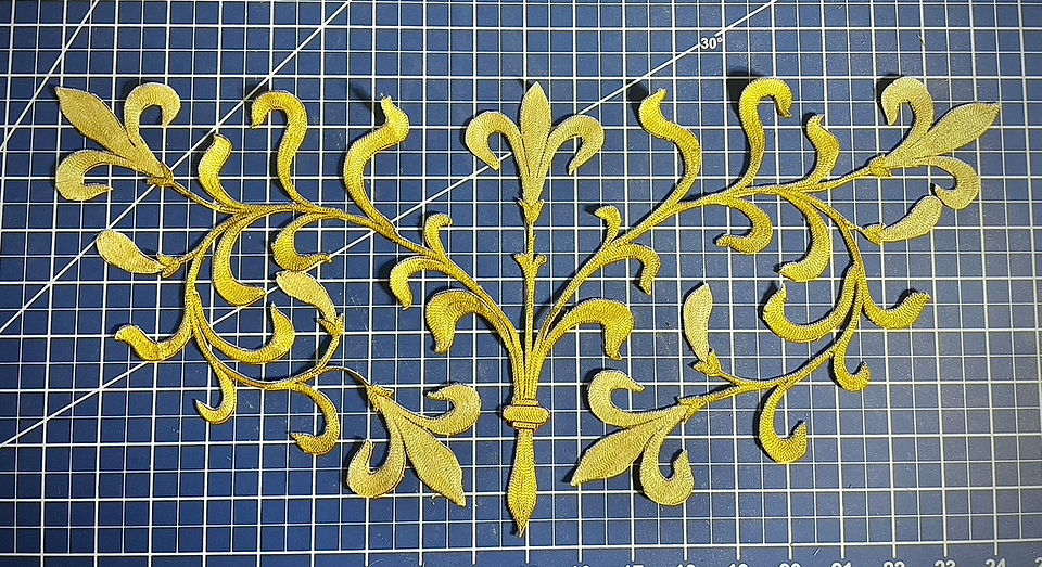 intricate lily embroidery design