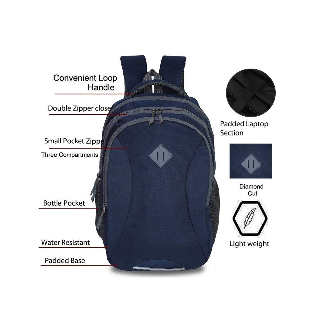 Ficro Polyester Casual School Bag / Laptop Bag With Adjustable Strap