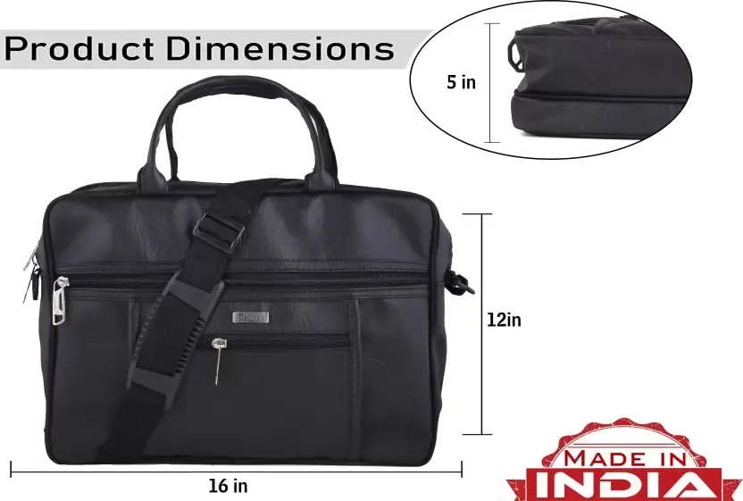 Thumbnail: Black Messenger Bag for Men
